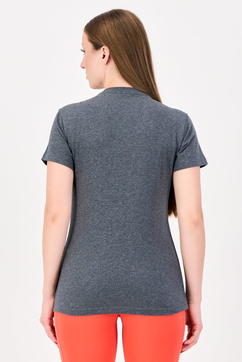 Adidas Women Sportswear Fit Short Sleeve Outdoor Top, Grey - Image 3